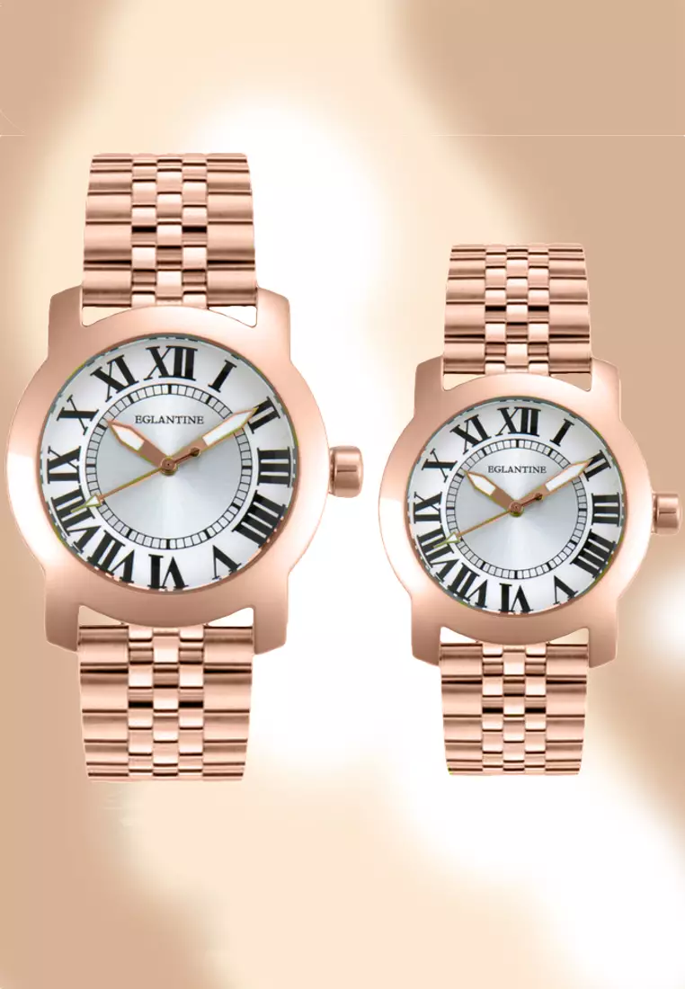 Buy EGLANTINE Value Deal His and Hers Gold Plated Steel