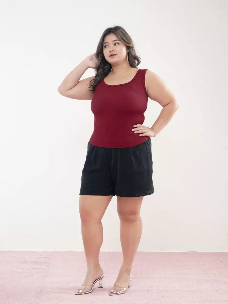 xtramiles Ladies tank top claudya knit tank top maroon