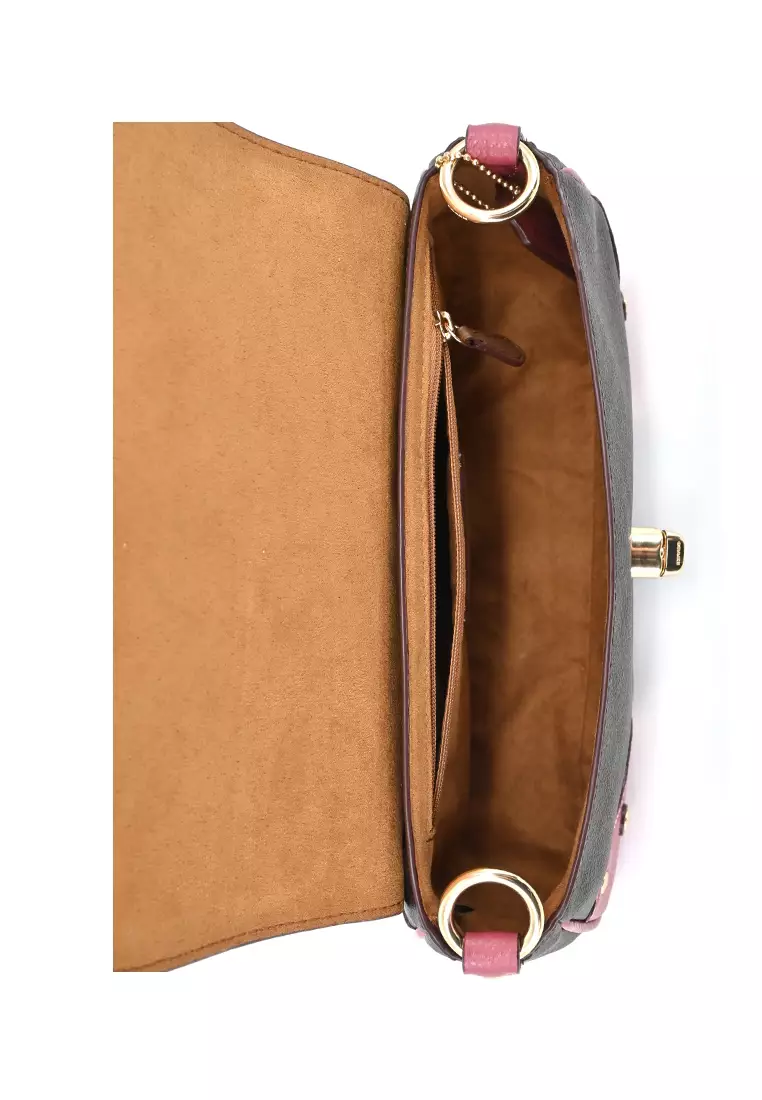 Buy Coach Coach Millie Shoulder Bag In Colorblock Signature Canvas - Brown/ Pink Online