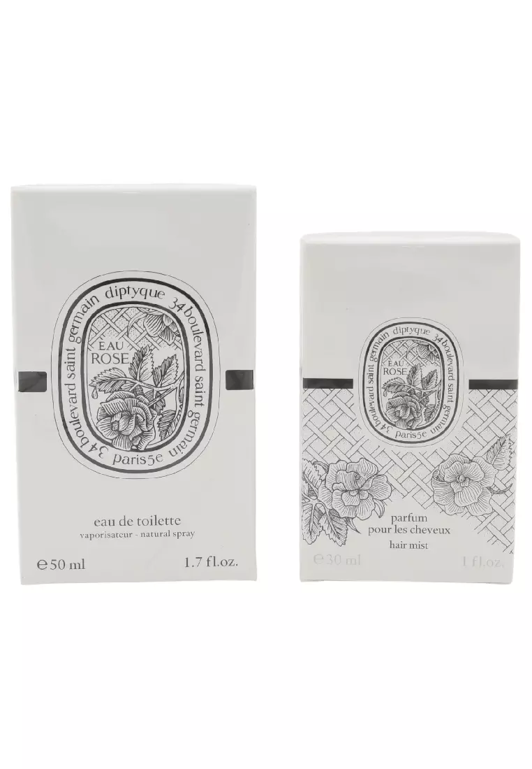 DIPTYQUE SET WITH EAU ROSE HAIR MIST AND EAU ROSE EAU DE TOILETTE