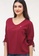 Bossini Ladies red Woven Plain Rayon 3/4"blouse C4B78AAB153110GS_3