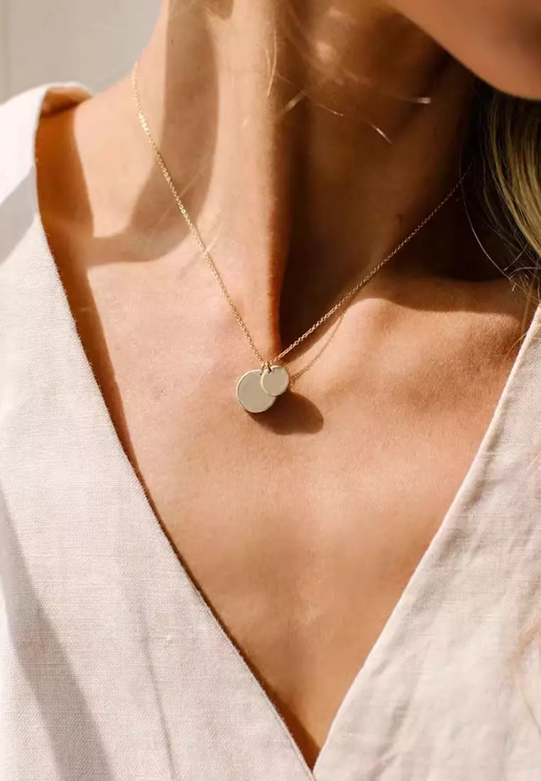 Gemina Double Pendant Necklace in Gold