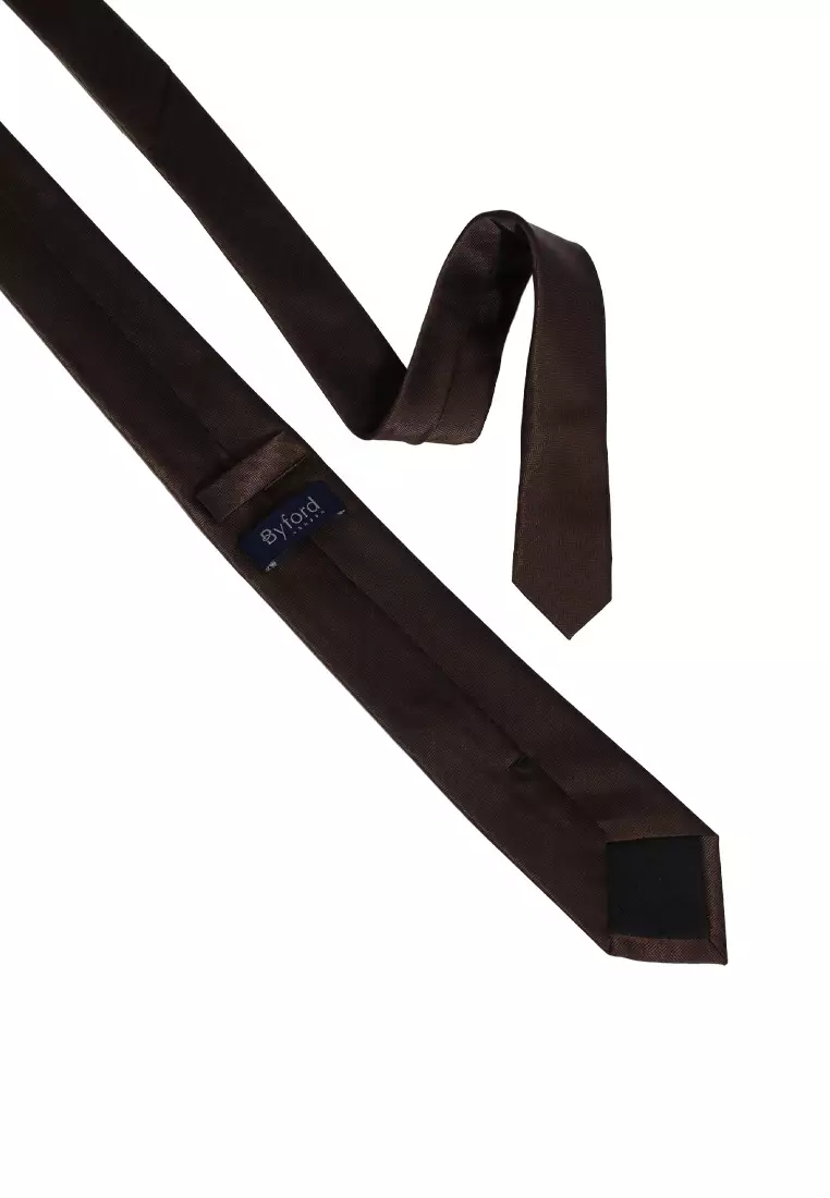Byford Mens Micro Polyester Neck Tie 6.5 - 3026004A-88Brown