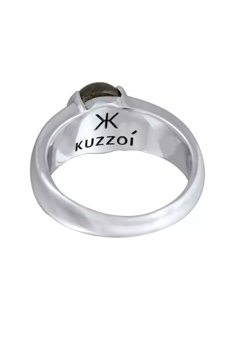 Ring Men Elegant with Labradorite Gemstone in 925 Sterling Silver