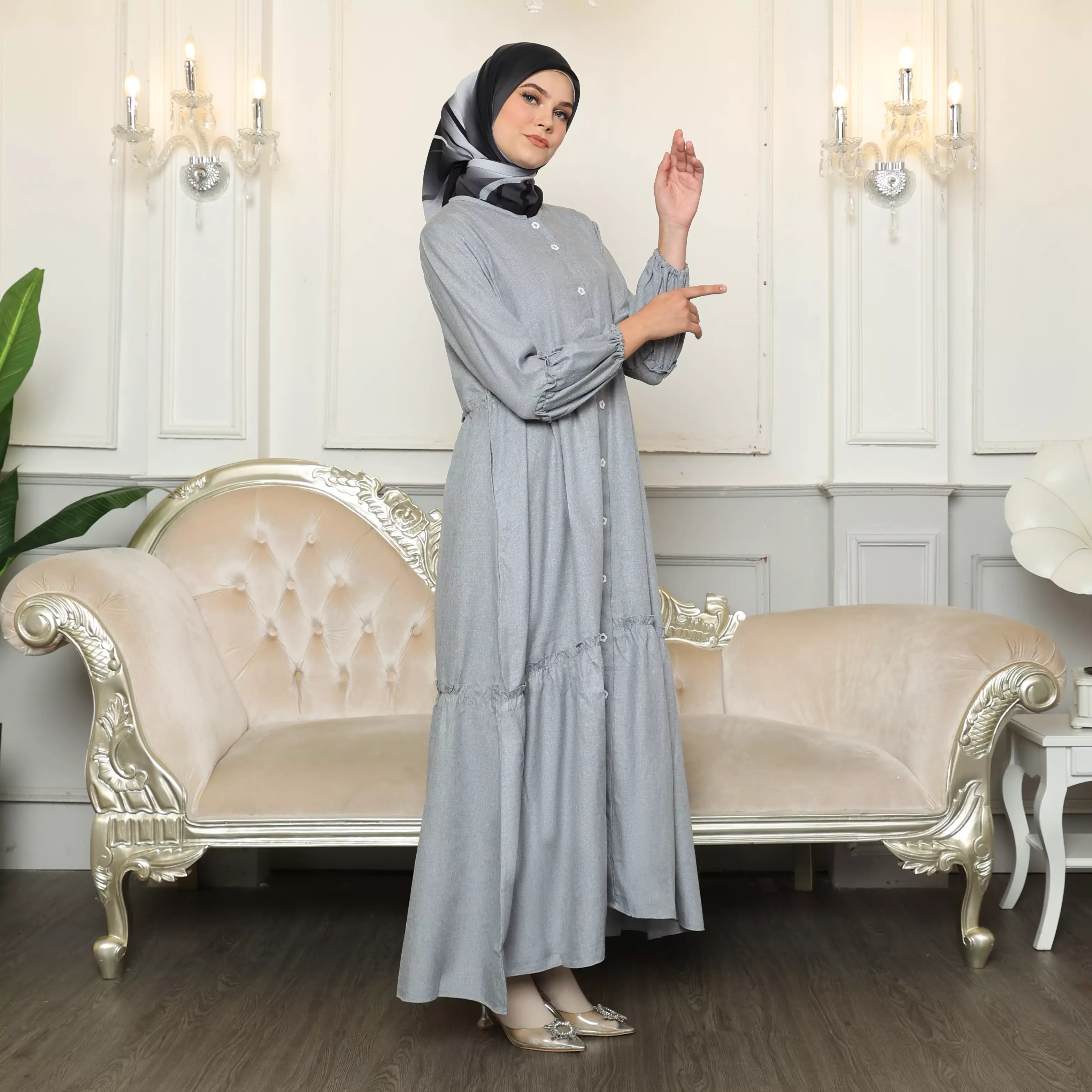 Gamis Sarimbit Wanita GMS 04 Grey