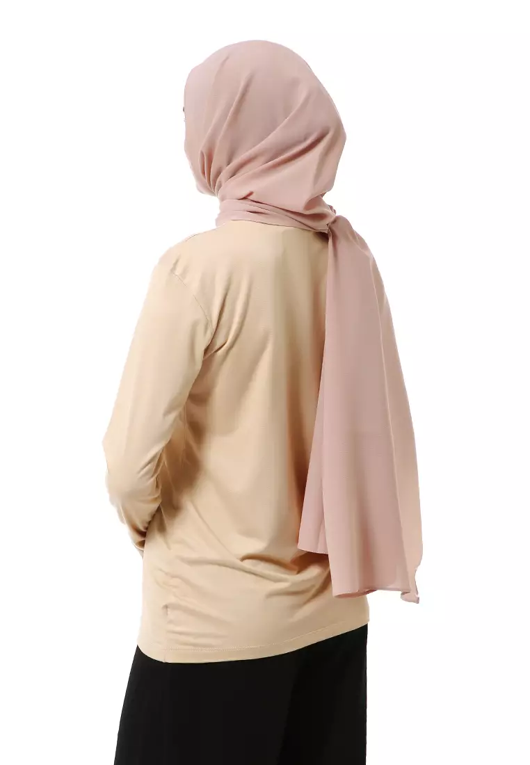 Marit Pashmina Syari Polos Muslimah Wanita Premium High Quality - Cream