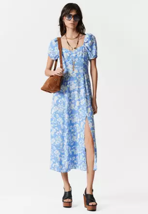 olive flowy dress Raise A Toast Maxi Dress Olive main image 1