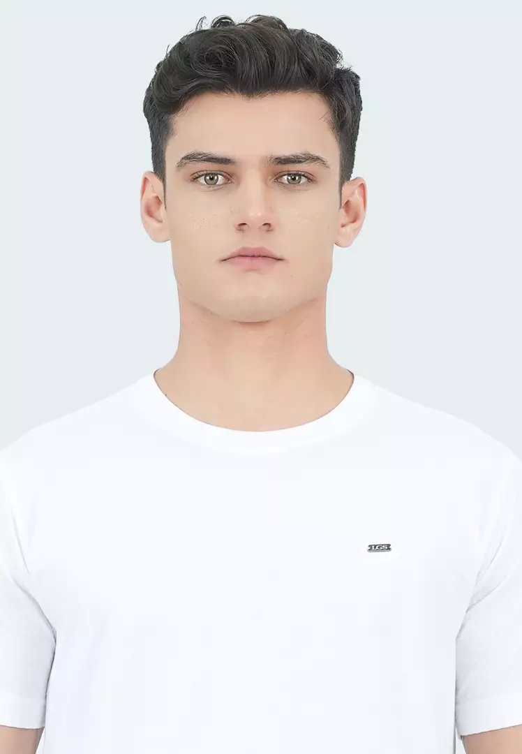LGS - Kaze Collection - Kaos Pria Lengan Pendek Katun - Kaos Polos Bertekstur - Slim Fit