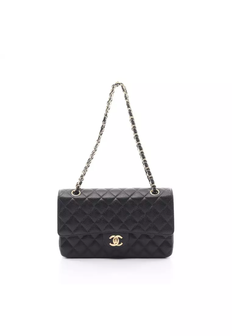 Chanel Pre-loved CHANEL matelasse W flap W chain shoulder bag Caviar skin  black gold hardware 2023, Buy Chanel Online