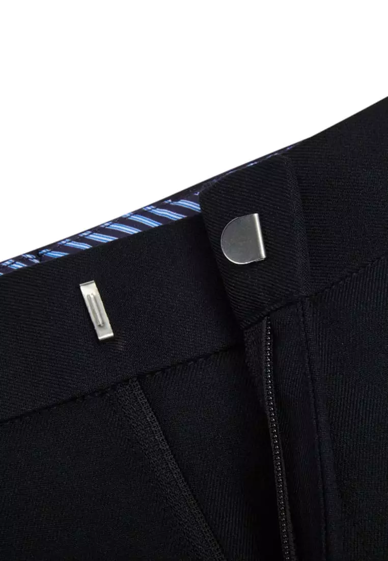 Teflon Smart Fit Twill Suit Pants with Elastic Waist Band