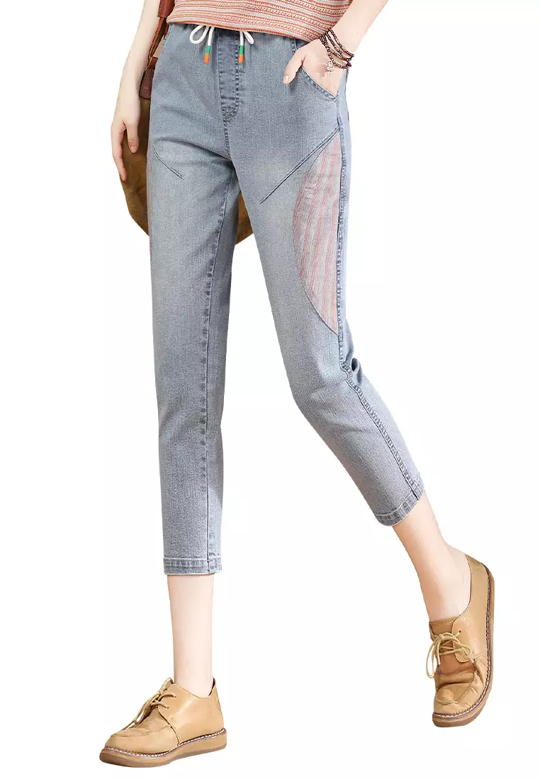 Buy A IN GIRLS Elastic Waist Panelled Jeans 2024 Online ZALORA