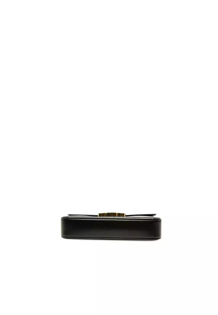 Pre-Loved Celine Shiny Calfskin Triomphe Claude Shoulder Bag