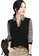 A-IN GIRLS black Elegant Stitching V-Neck Top B5748AAAD03011GS_1