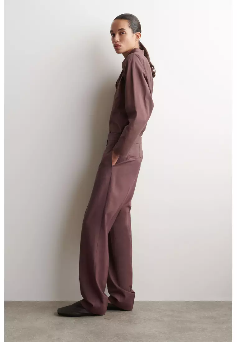 TAILORED WOOL STRAIGHT-LEG TROUSERS