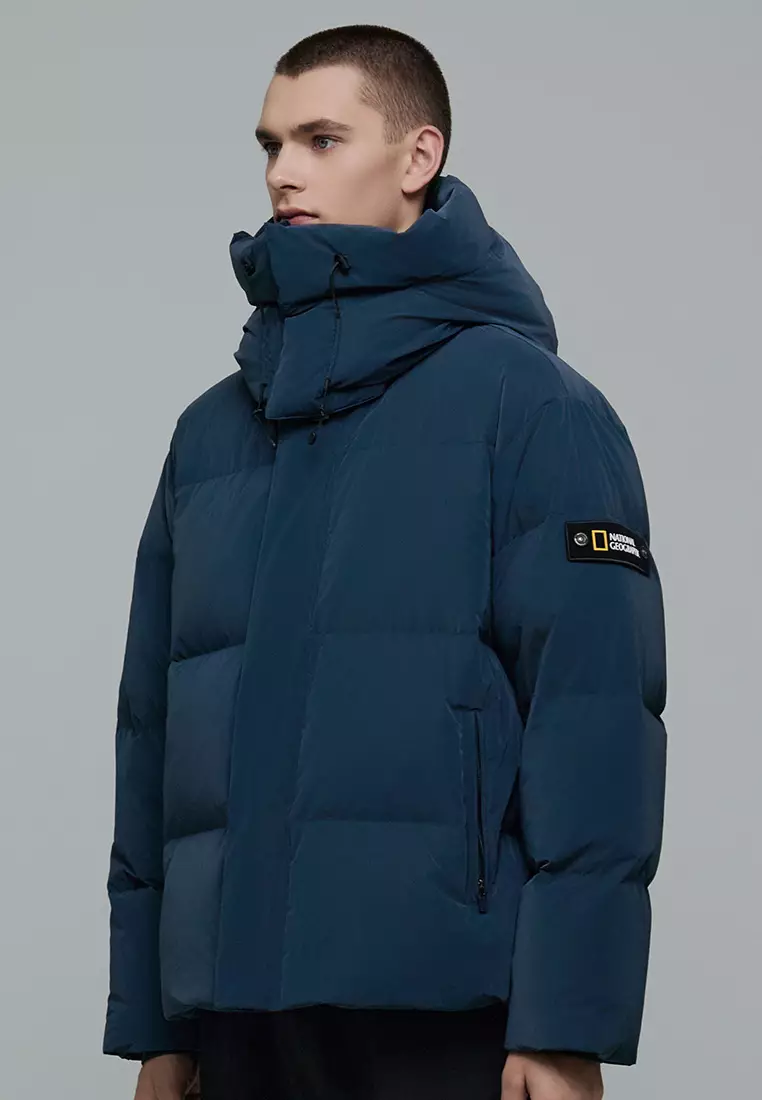 Unisex Glossy Hooded Down Jacket