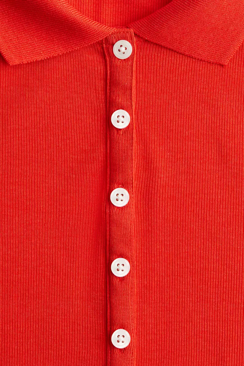 Ribbed polo shirt