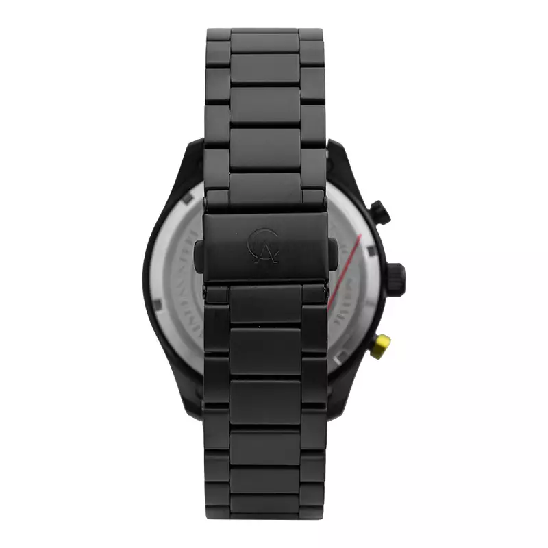 Jam Tangan Pria Alexandre Christie AC 6603 MC BIPBAGN Chronograph Men Black Dial Black Stainless Steel Strap