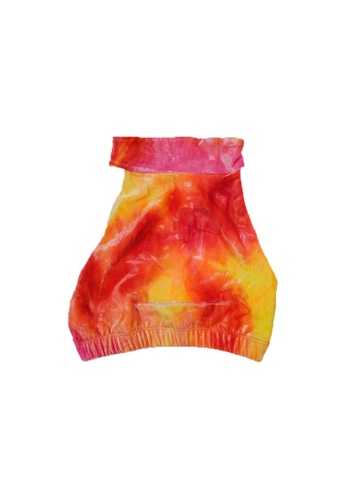 YeoMama Batik red and pink and orange and yellow Fruit Punch Velvet High Neck Top 873F5US120D59BGS_1