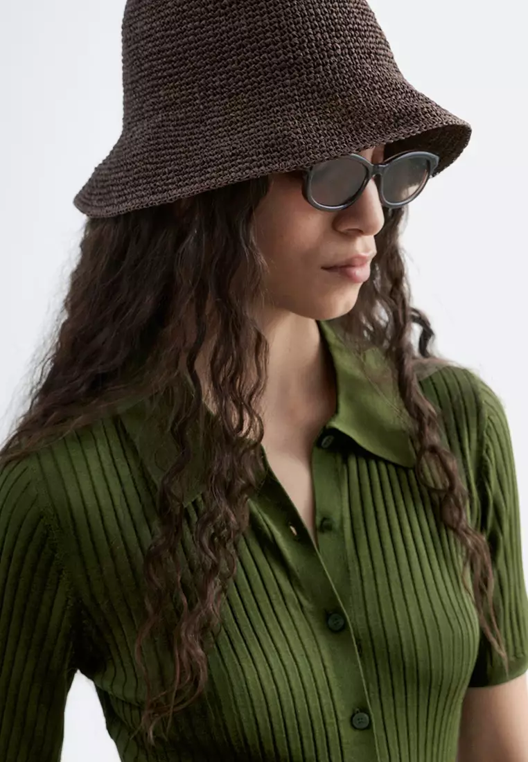 Woven Straw Bucket Hat