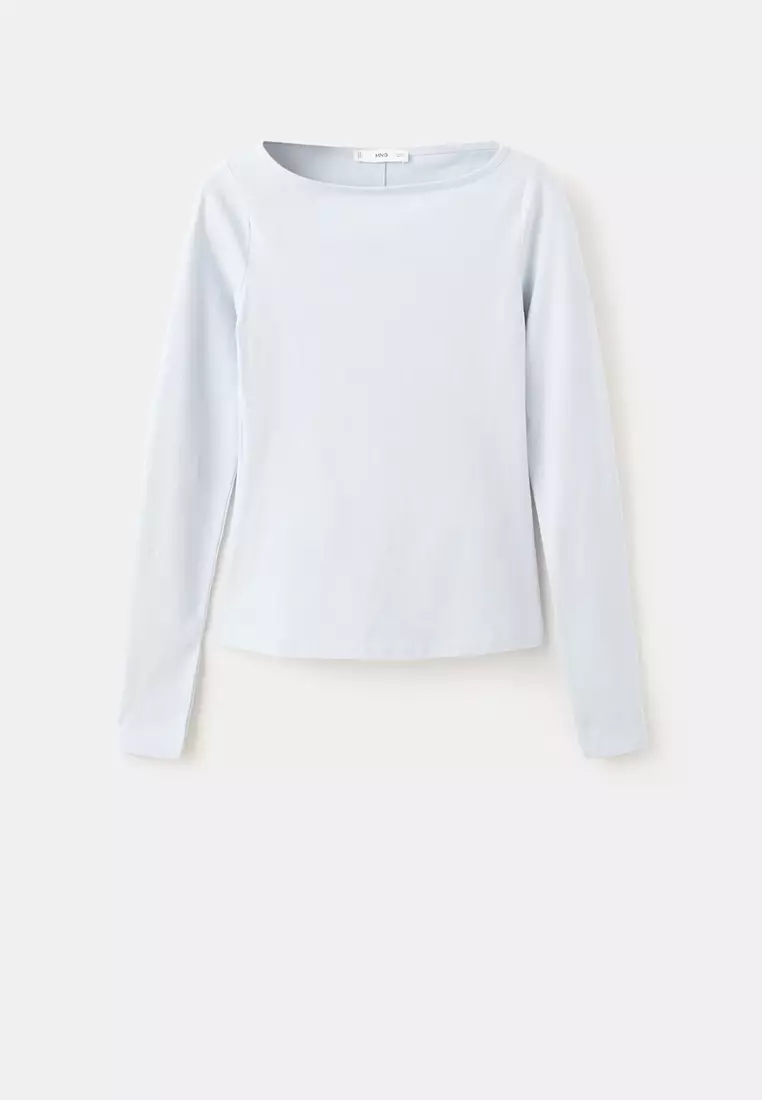 Cotton Boat Neck T-Shirt