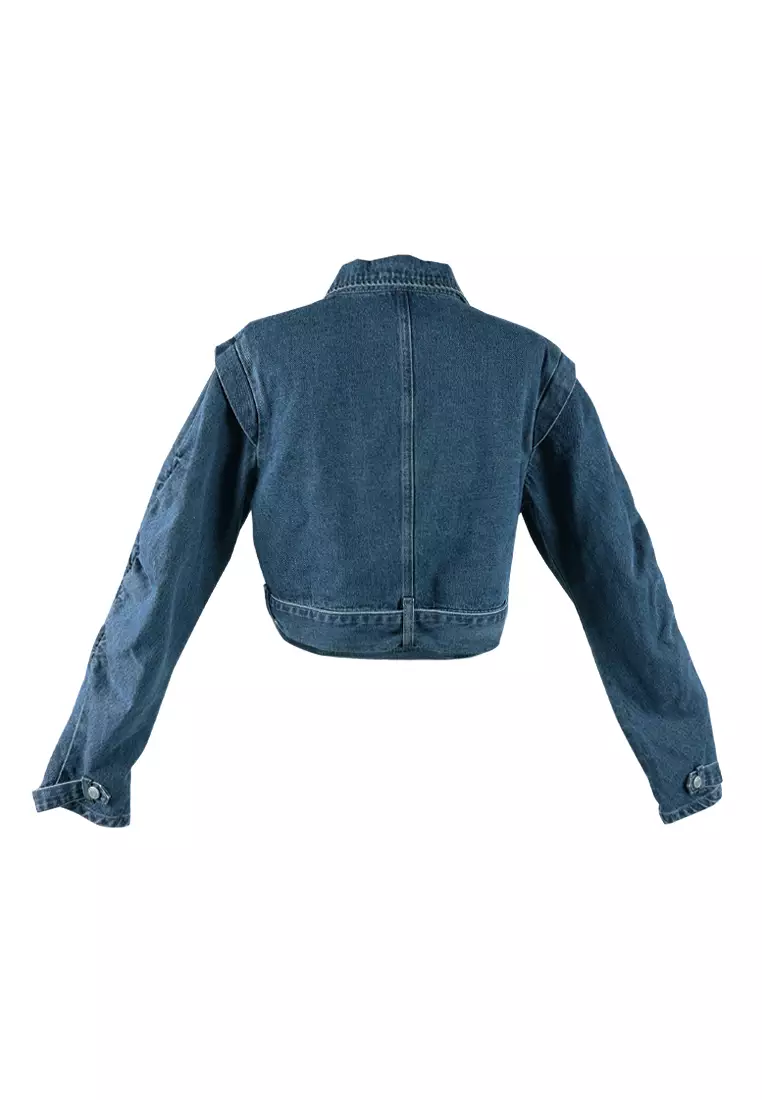 Jaket Denim Rajutan Yang Sangat Cantik Dengan Warna Mid Navy