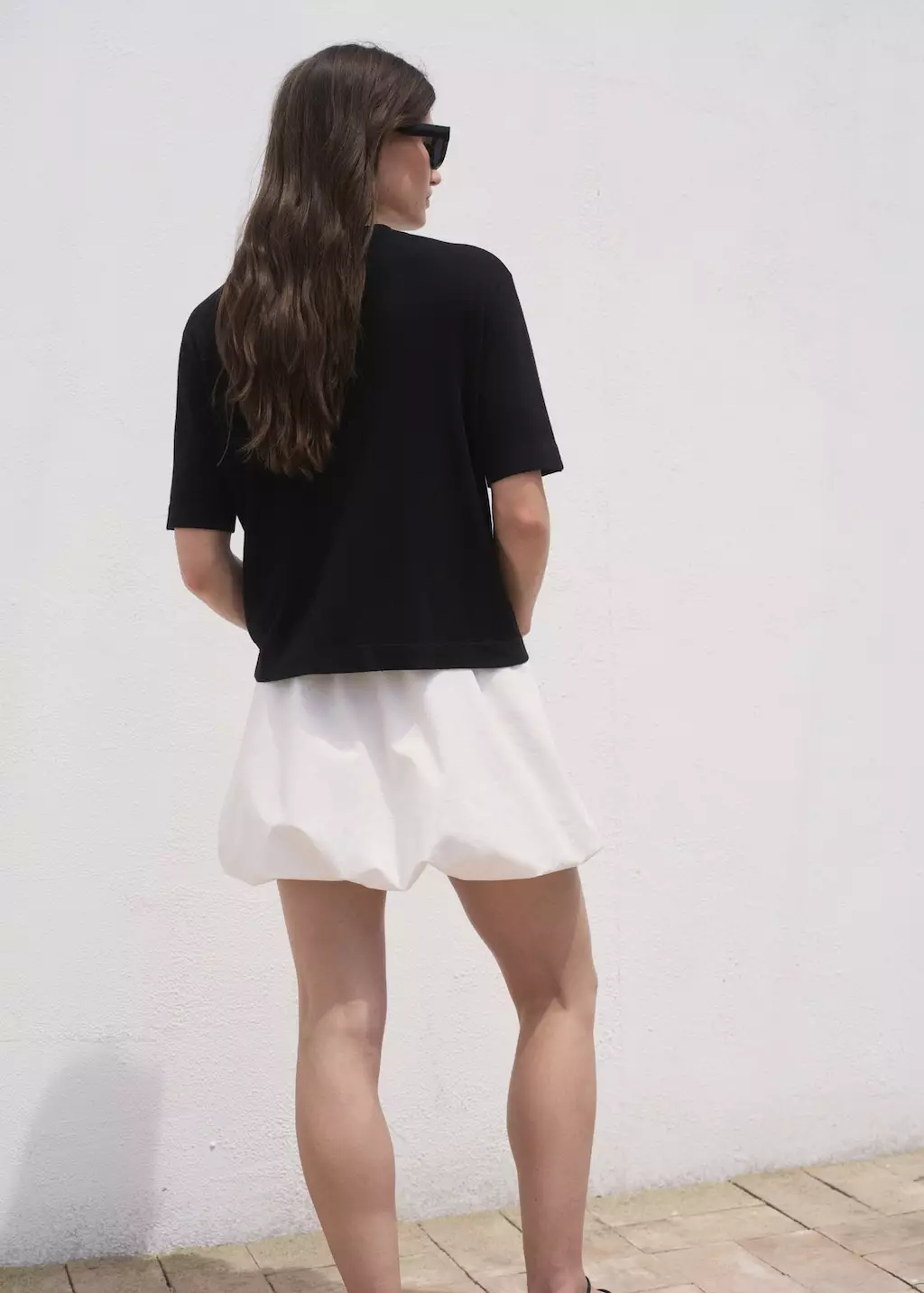 Sweater rajutan halus lengan pendek