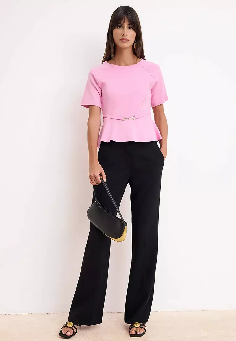 Peplum Raglan Sleeve Blouse
