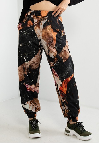 Desigual black Mineral-Effect Print Joggers 9E6C4AA572DCD9GS_1