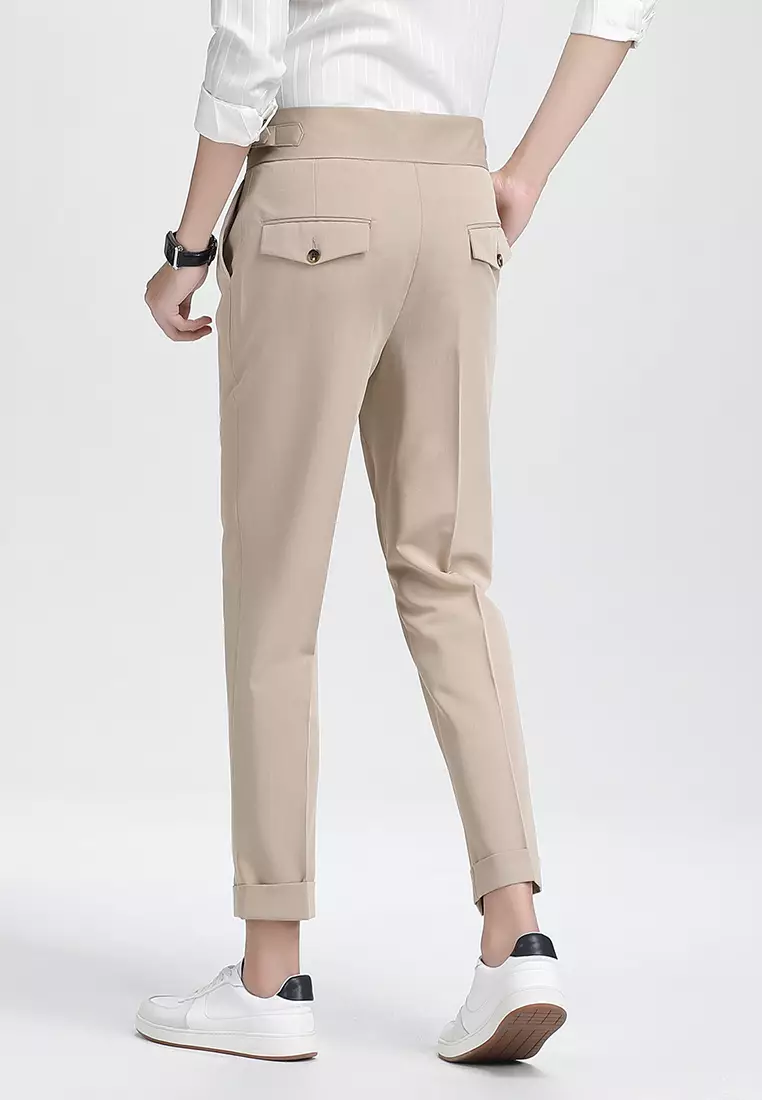 Thin Slim Fit Cropped Suit Pants DF1002A