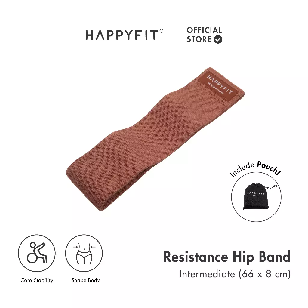 HAPPYFIT - Freedom Fit Bundle 5 | Yoga Roller Terracotta + Resistance Hip Band Terracotta + Yoga Block - Beige