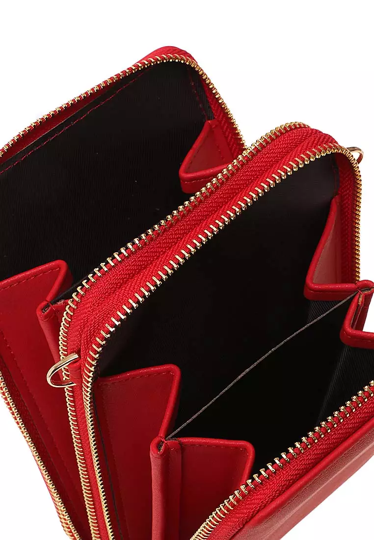 Sling Bag Tas Selempang Wanita Dompet Multifungsi 3 Zipper Material Leather Kulit ORIGINAL