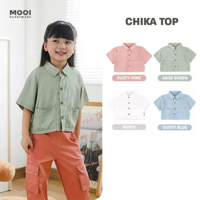 Mooi Atasan Anak Perempuan Chika Top - Dusty Pink