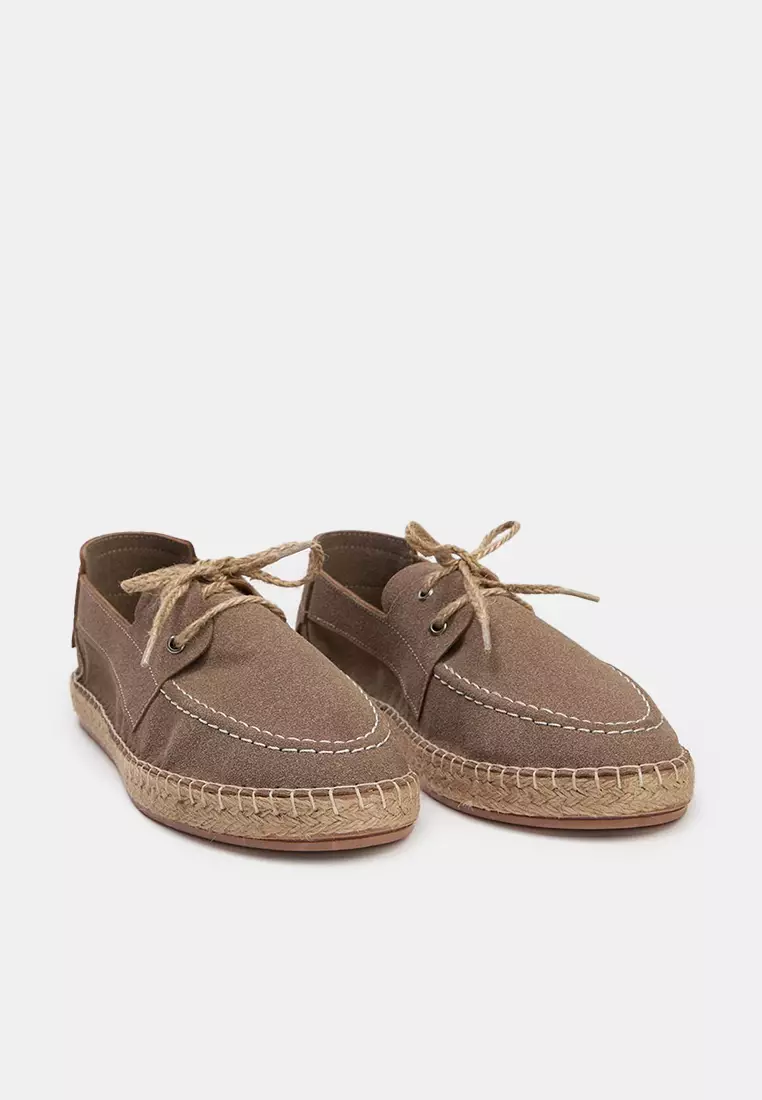 Round Toe Espadrille Boat Shoes