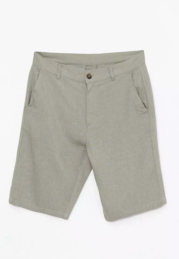 Slim Fit Linen Men's Shorts