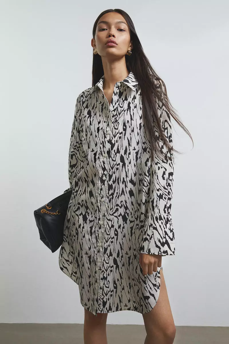 Lyocell-blend shirt dress