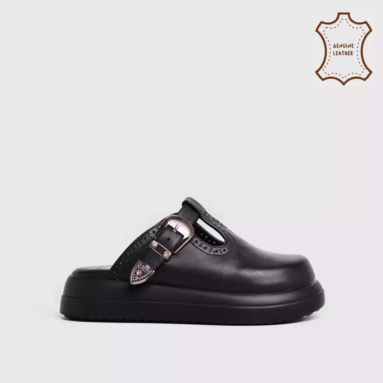 Aitra Sandals Genuine Leather Black