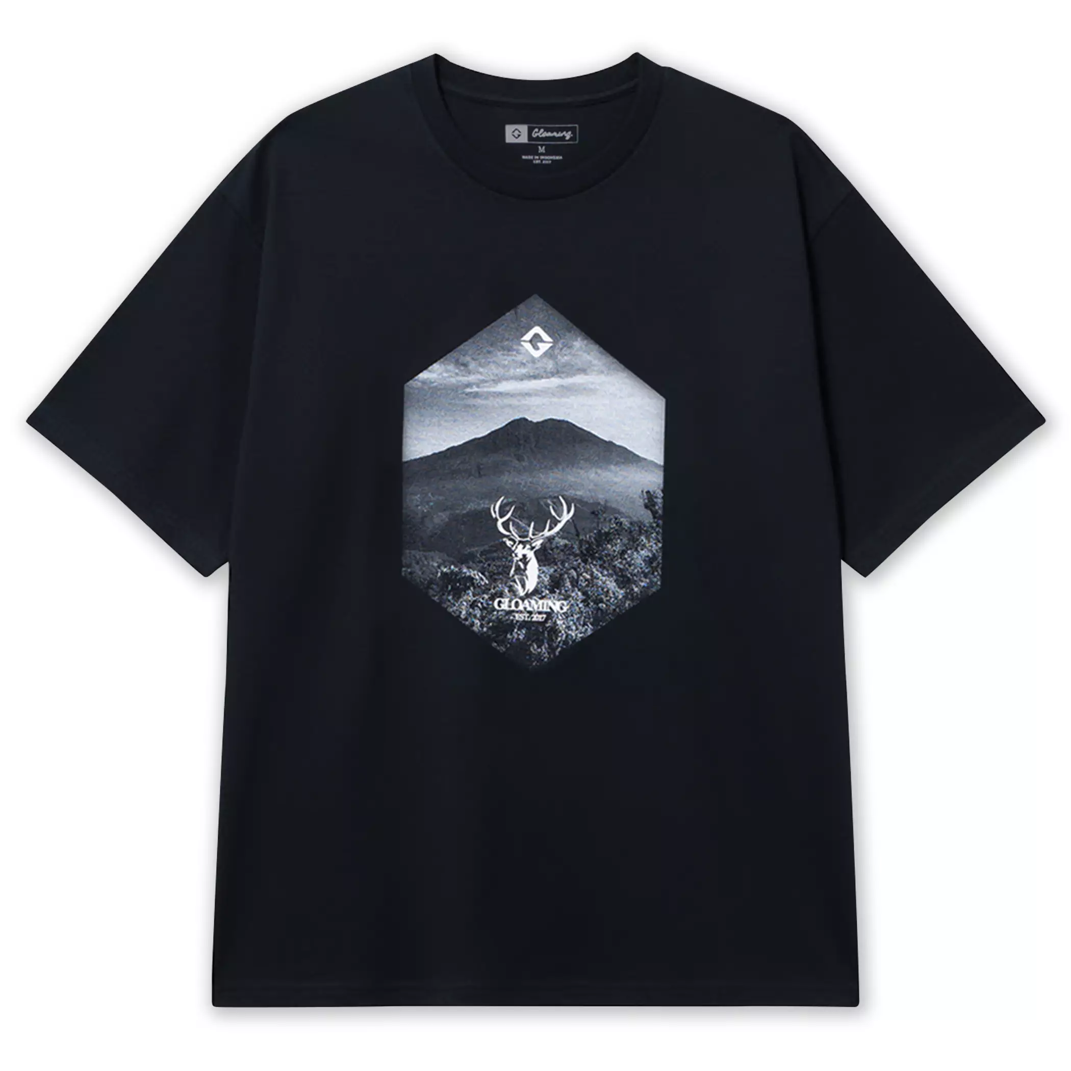 Kaos Design Front Deer Kaos Hitam Unisex