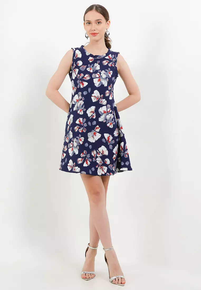 Chanira Amira Dress-Navy Print