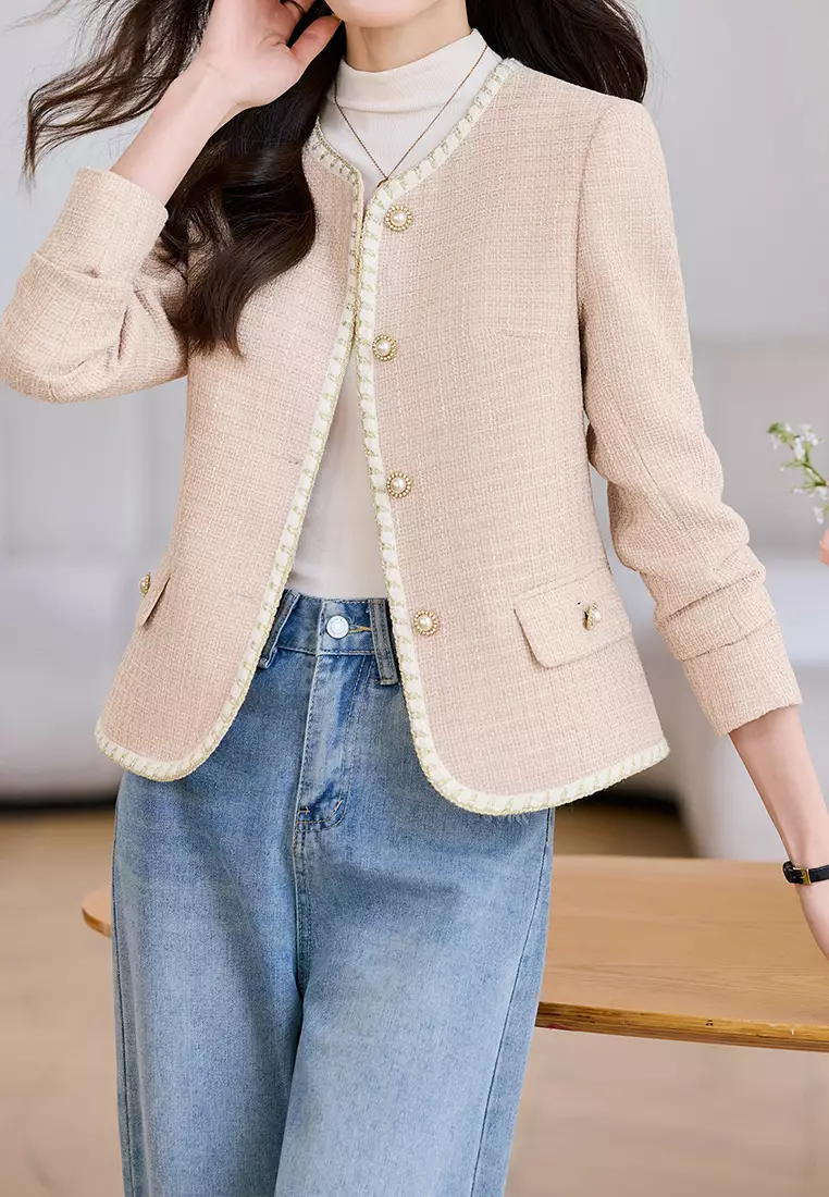 Buy HAPPY FRIDAYS French-style Tweed Jacket‌ YGH-EY8987 2026