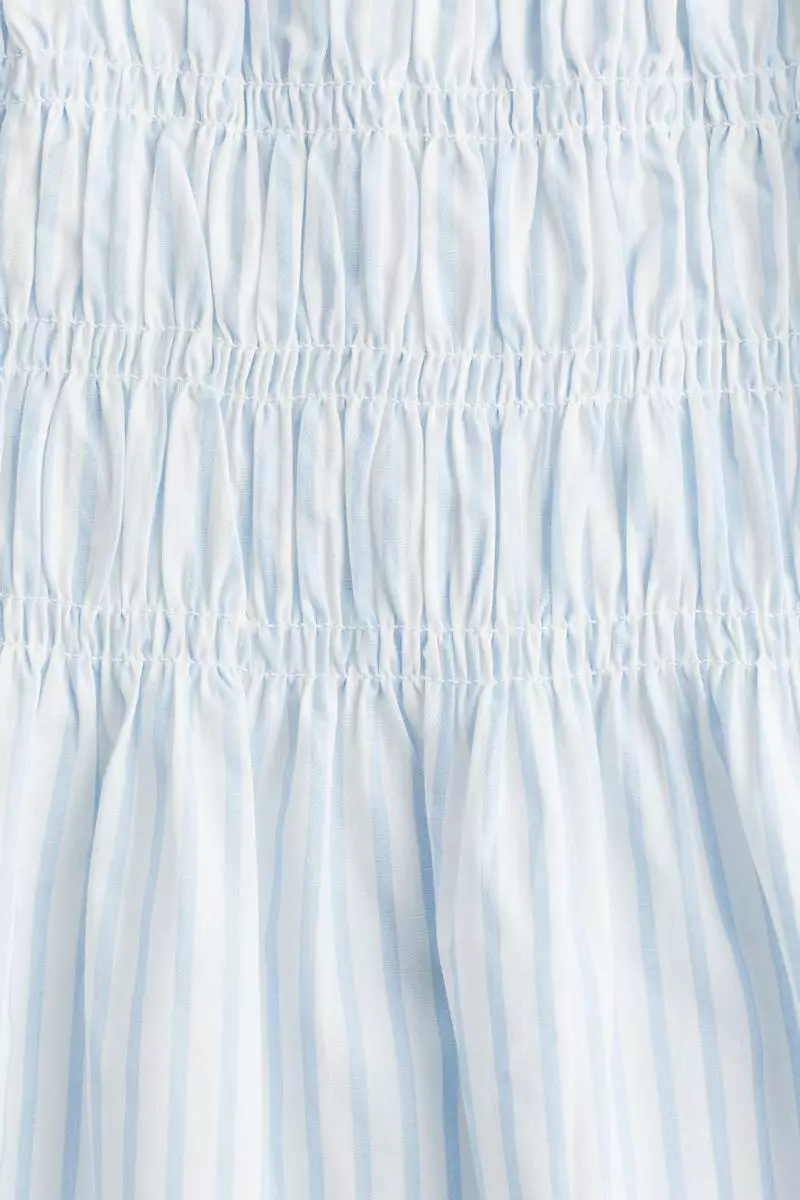 Smocked-bodice cotton dress