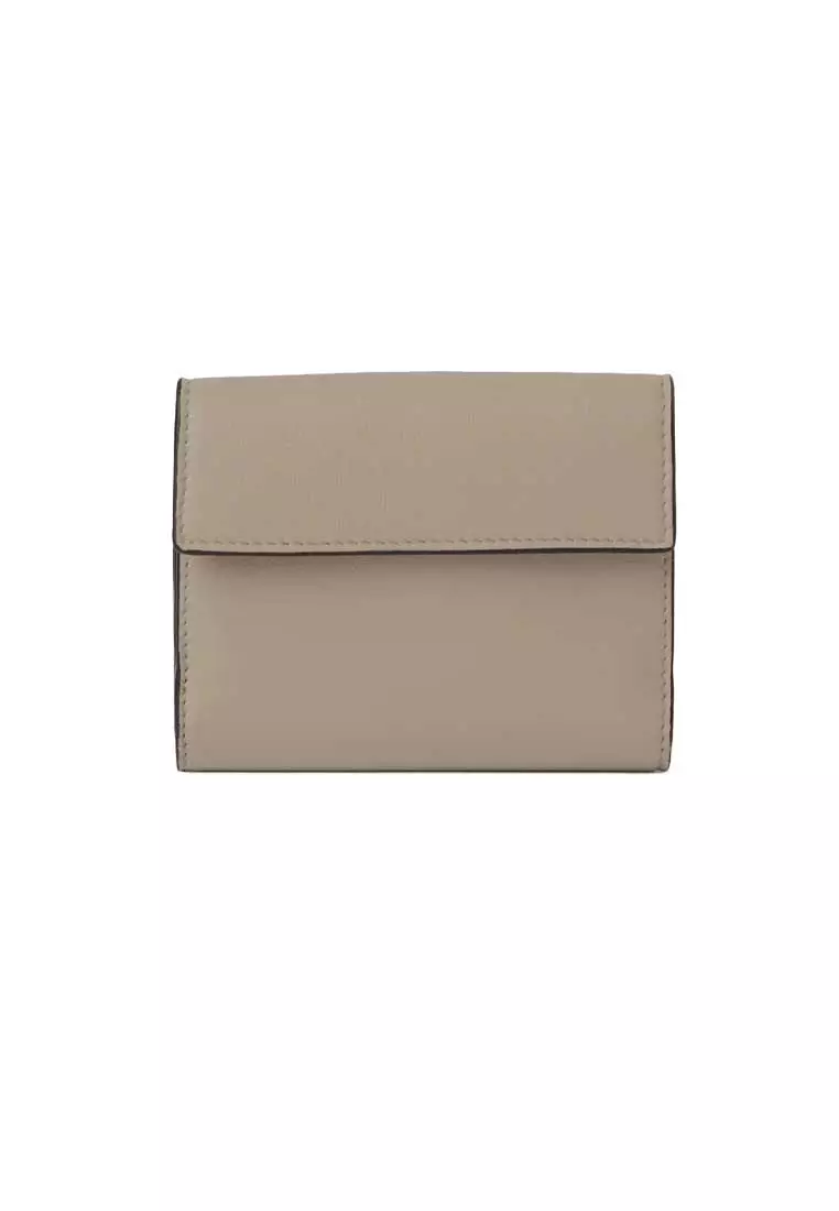 Small Envelope Trifold Wallet In Grained Leather Motty Grey CHC25SP543O93