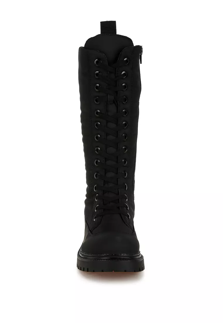 Anti-Skid Lace-Up Combat Boots in Black