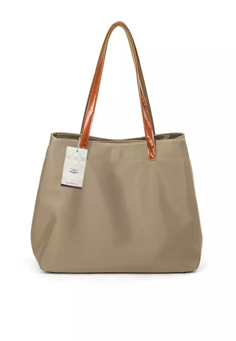 VANSA Fashionable Oxford And Cow Leather Tote Bag VBW-Tb-2017.L
