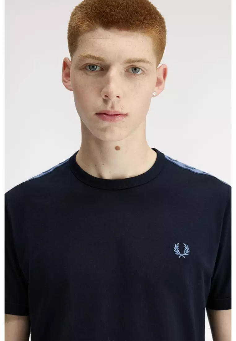 Fred Perry M4613 Contrast Tape Ringer T-Shirt (Navy / Ace Blue)