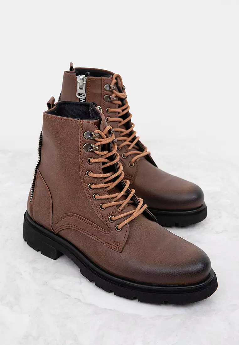 Discount on Soho  shoes - SKU: Zip Detail Combat Boots