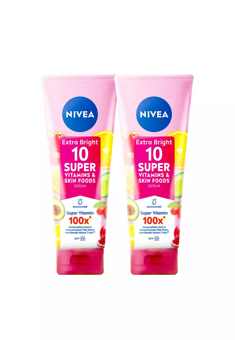 Jual Nivea NIVEA Extra Bright 10 Super Vitamins & Skin Food Serum 180ml