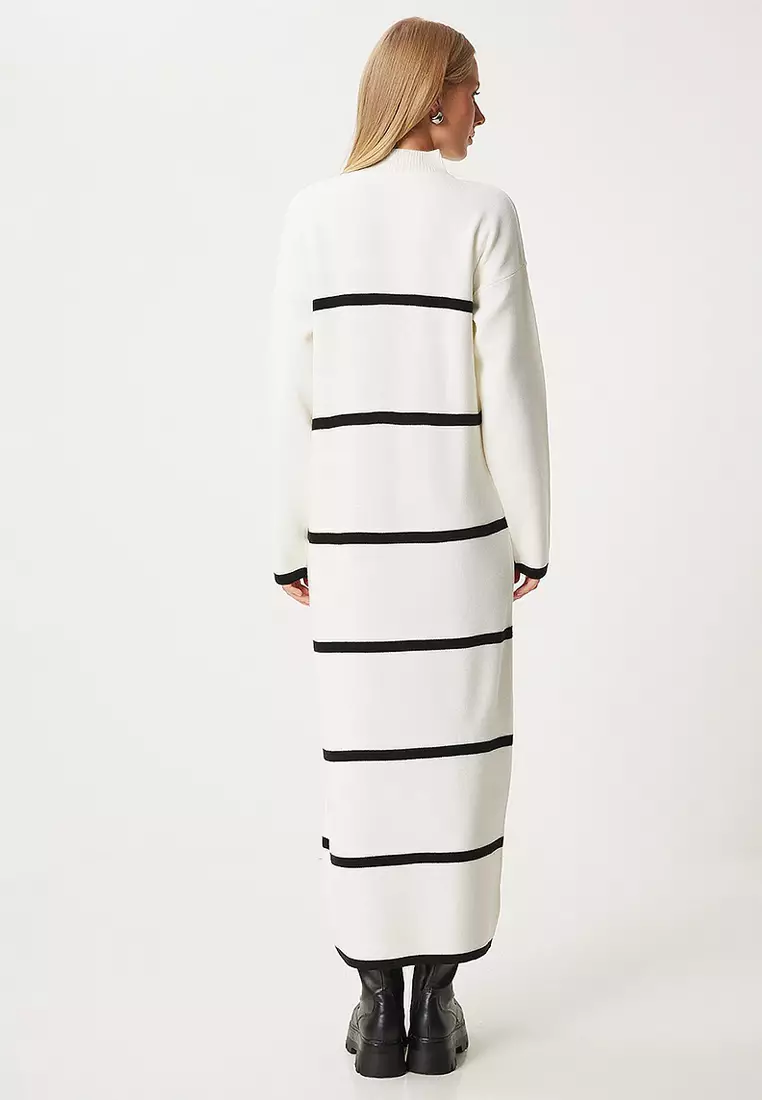 Thick Striped Loose Knit Dress