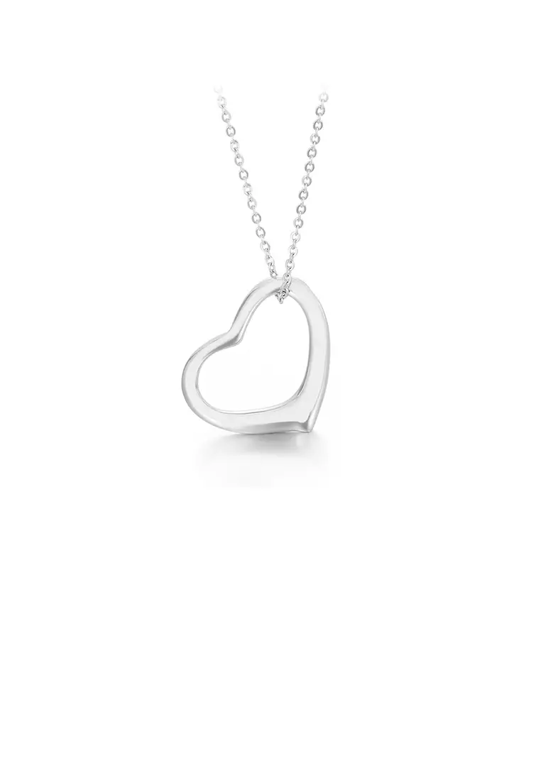 Simple and Fashion 316L Stainless Steel Hollow Heart-shaped Pendant with Necklace