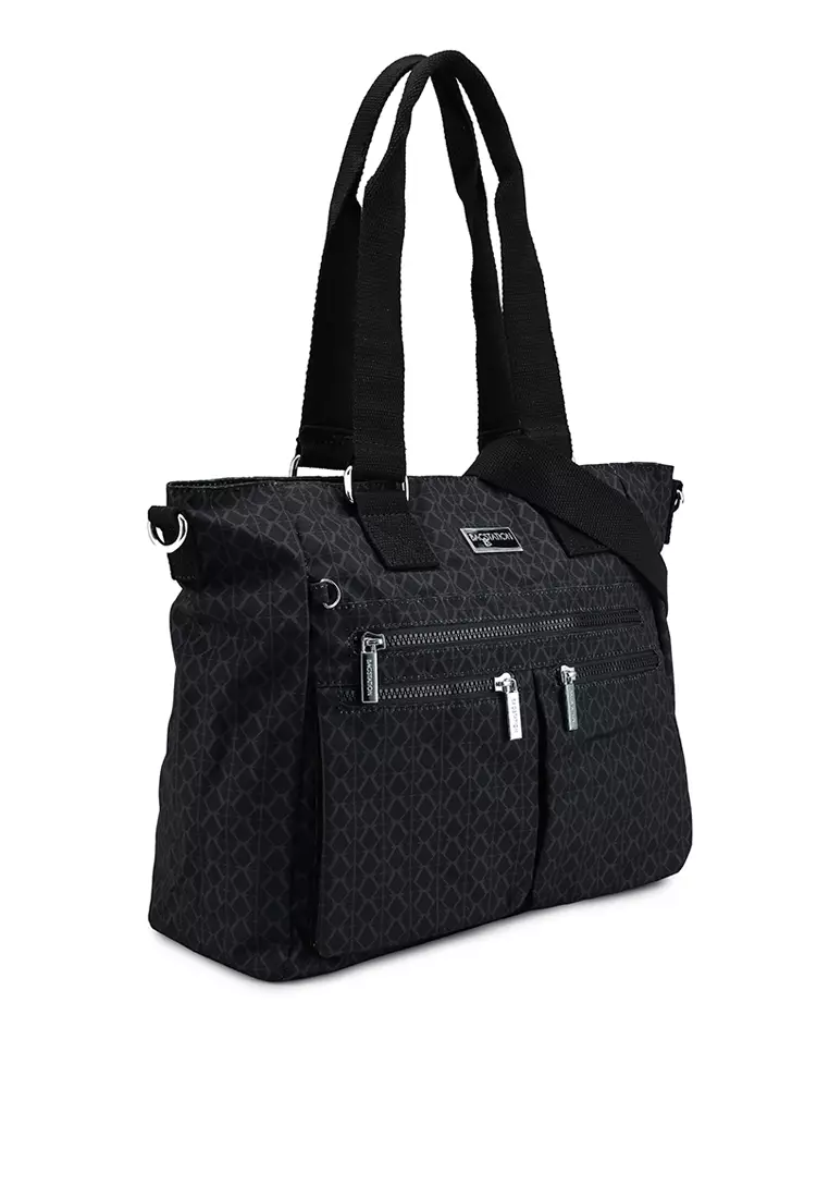 Printed Nylon Convertible Tote Bag