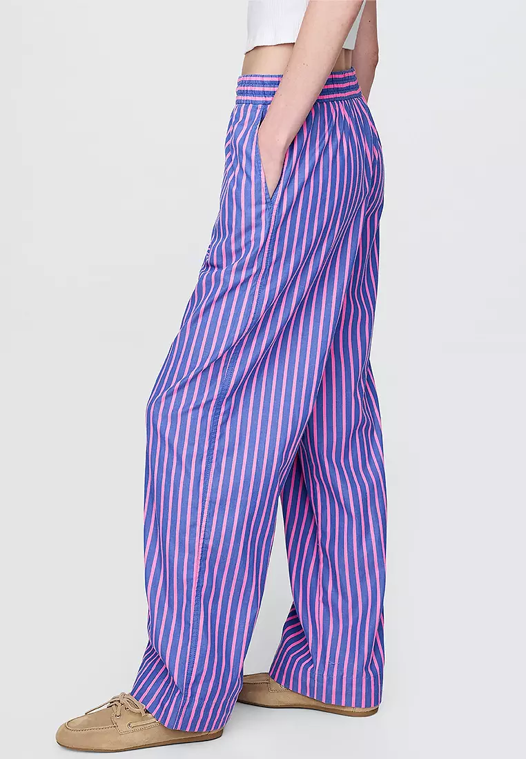 Organic Cotton Poplin Easy Wide-Leg Pants